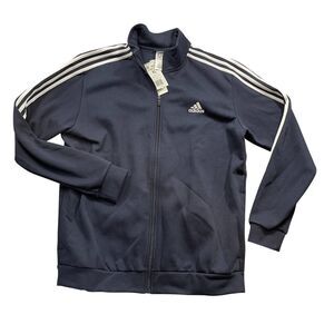 Adidas NEW XL‎ Navy Full Zip Long Sleeve Jacket Cotton/Polyester